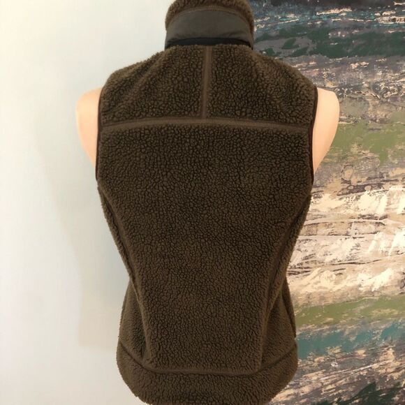 Patagonia Women’s Deep Pile Retro X Sherpa Fleece Vest Brown Gray Size SMALL - Picture 2 of 9